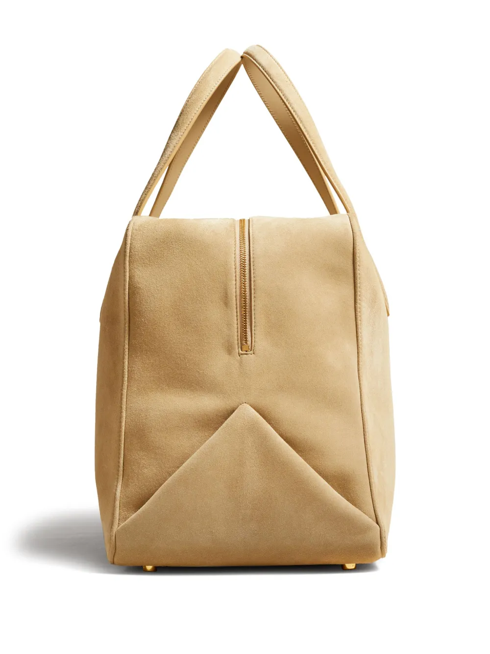 Shop Khaite Large The Maeve Suede Bag In Neutrals