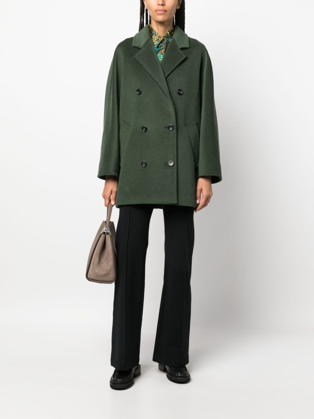 Max Mara Jas met enkele rij knopen - Groen