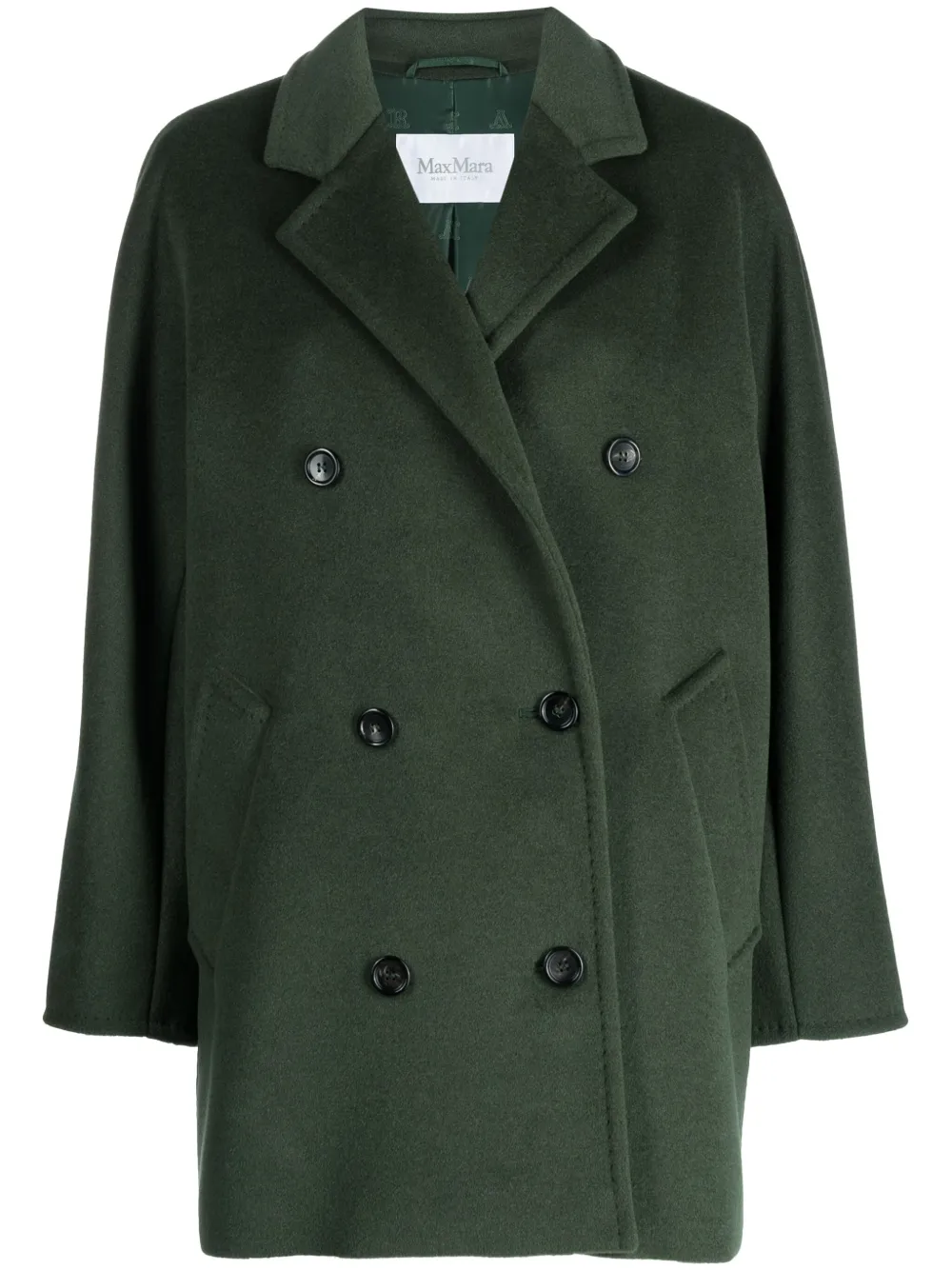 Max Mara Jas met enkele rij knopen Groen