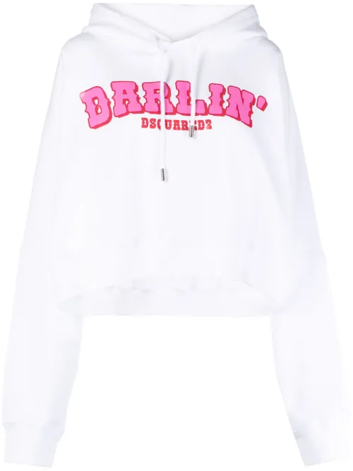 Hoodie en coton Darlin' à logo imprimé - DSQUARED2 - Modalova