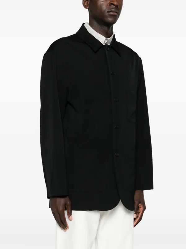 The Row Casey Wool Shirt | Black | FARFETCH