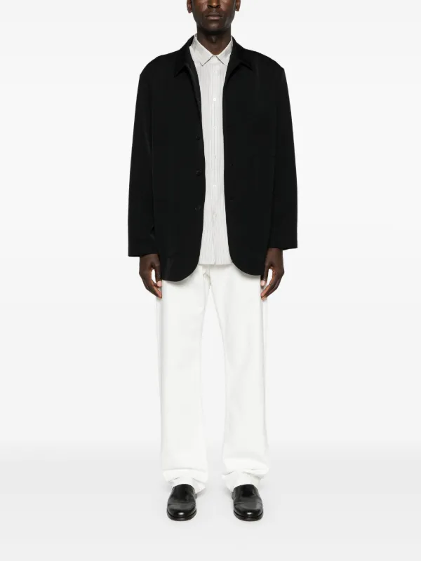 The Row Casey Wool Shirt | Black | FARFETCH