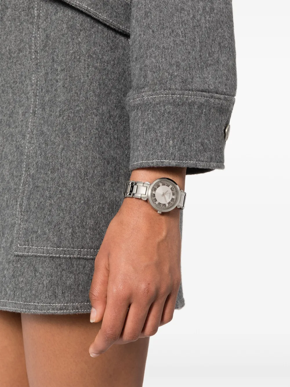 GUESS Watches stainless steel quartz 35mm - Zilver