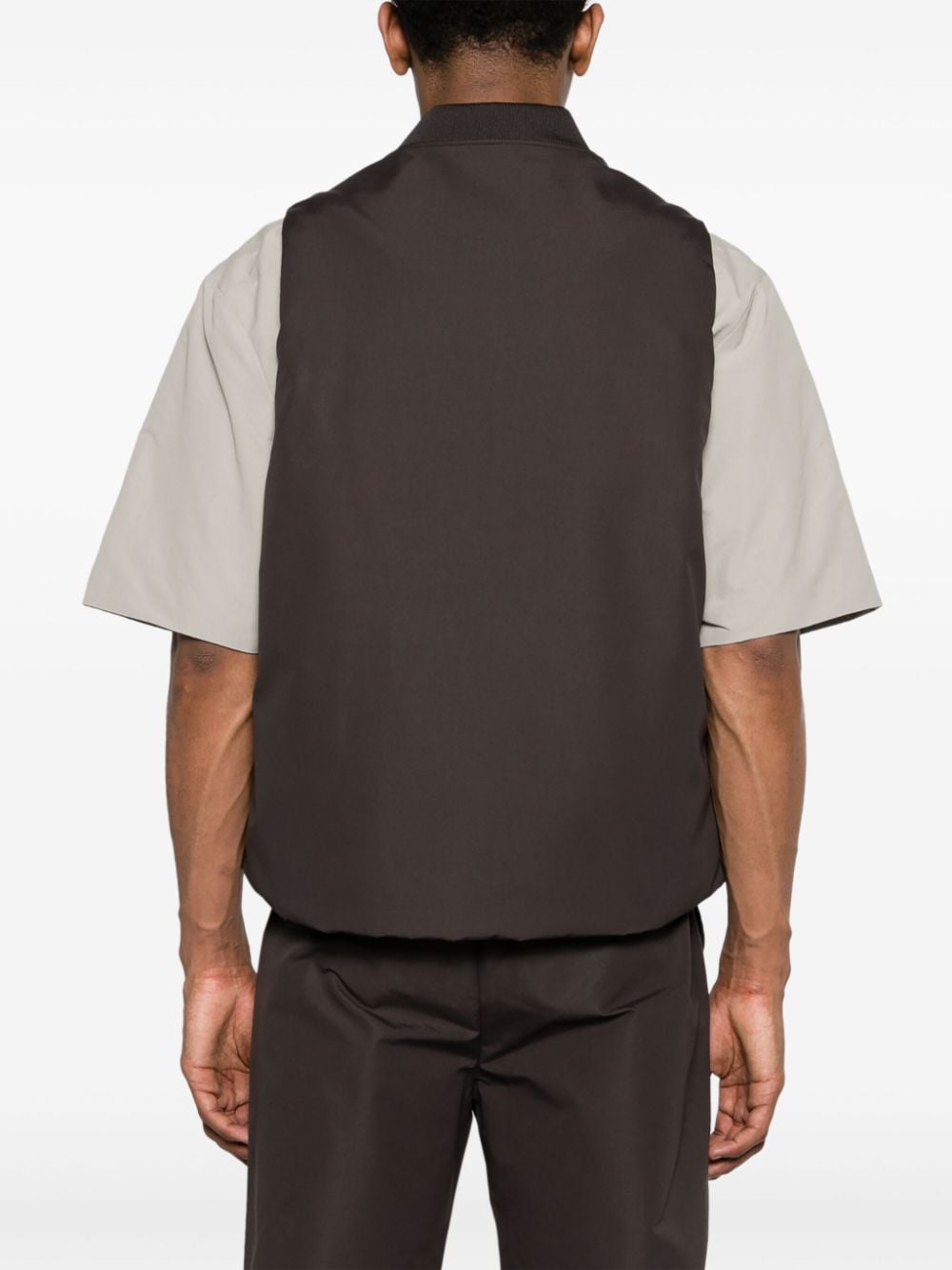 Shop Seventh Body Shield Zip-up Vest In Brown