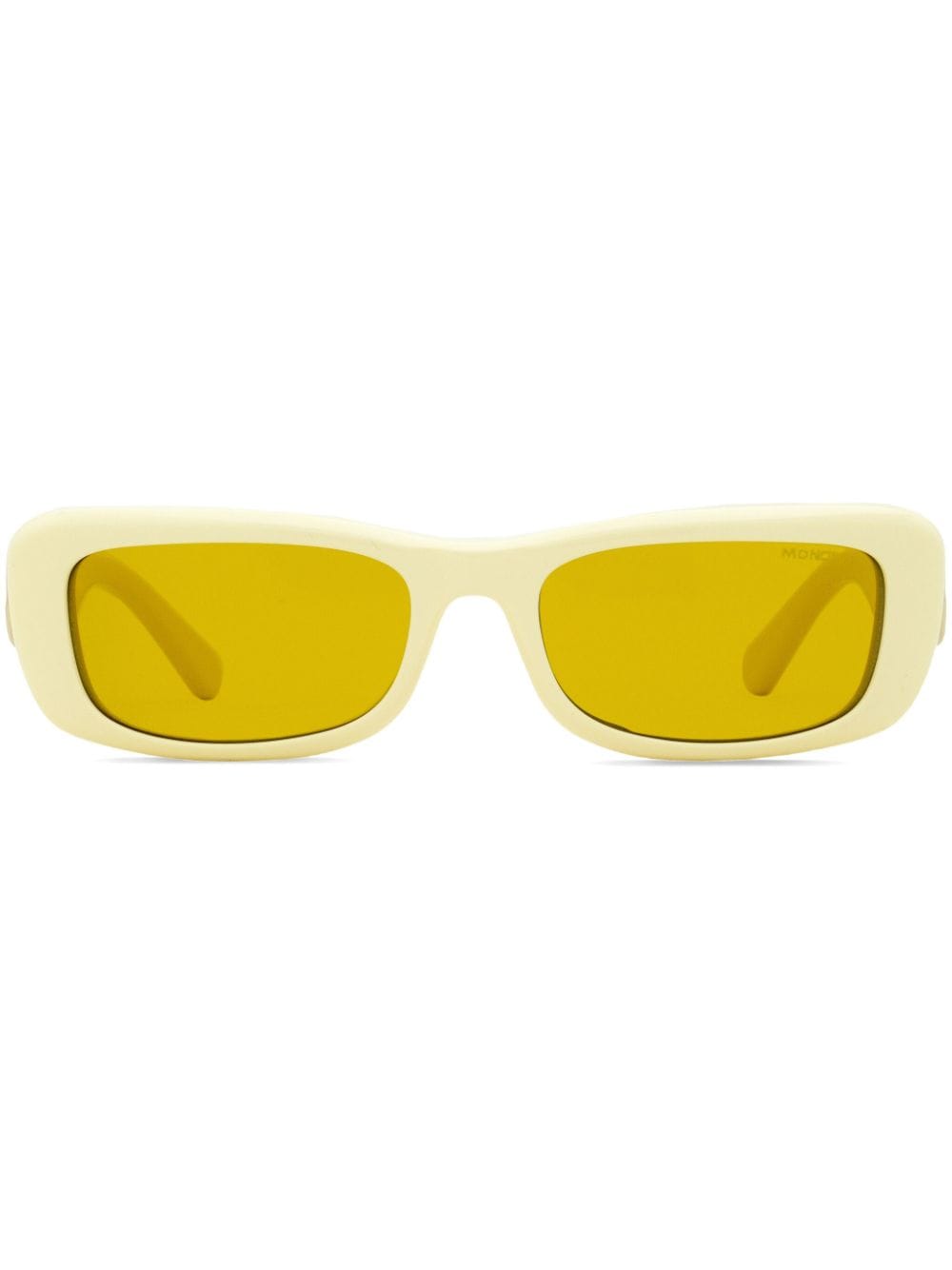 Moncler Minuit 长方形框太阳眼镜 In Yellow