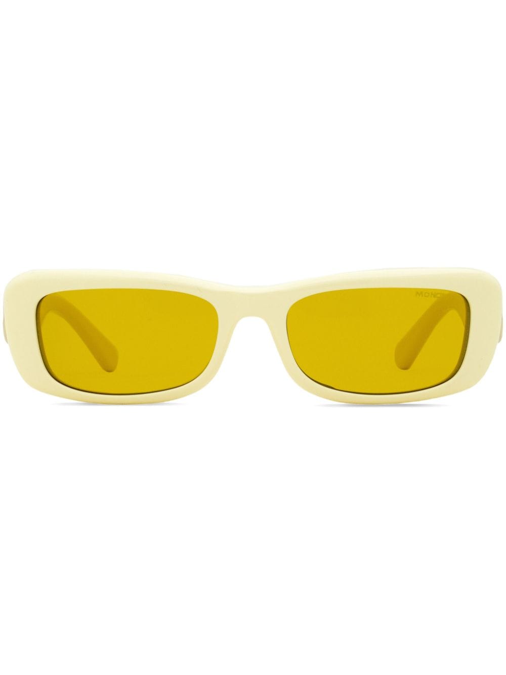 Shop Moncler Minuit Rectangle-frame Sunglasses In Yellow