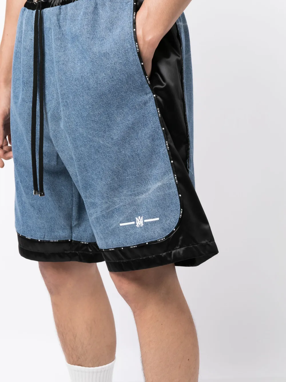 AMIRI Trainingsshorts met denim vlakken Blauw