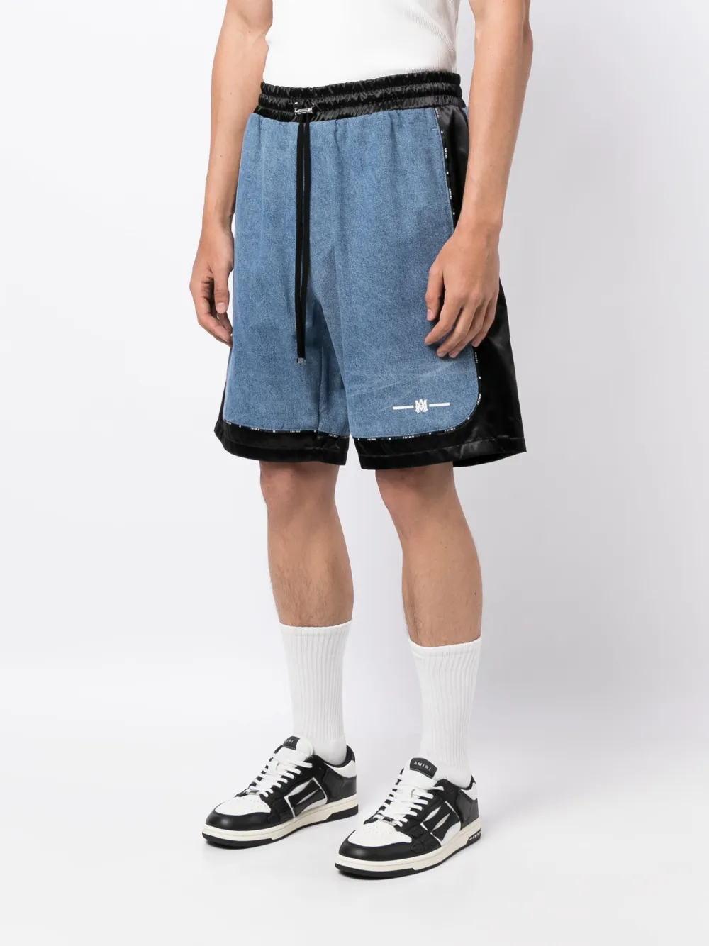 AMIRI Trainingsshorts met denim vlakken Blauw