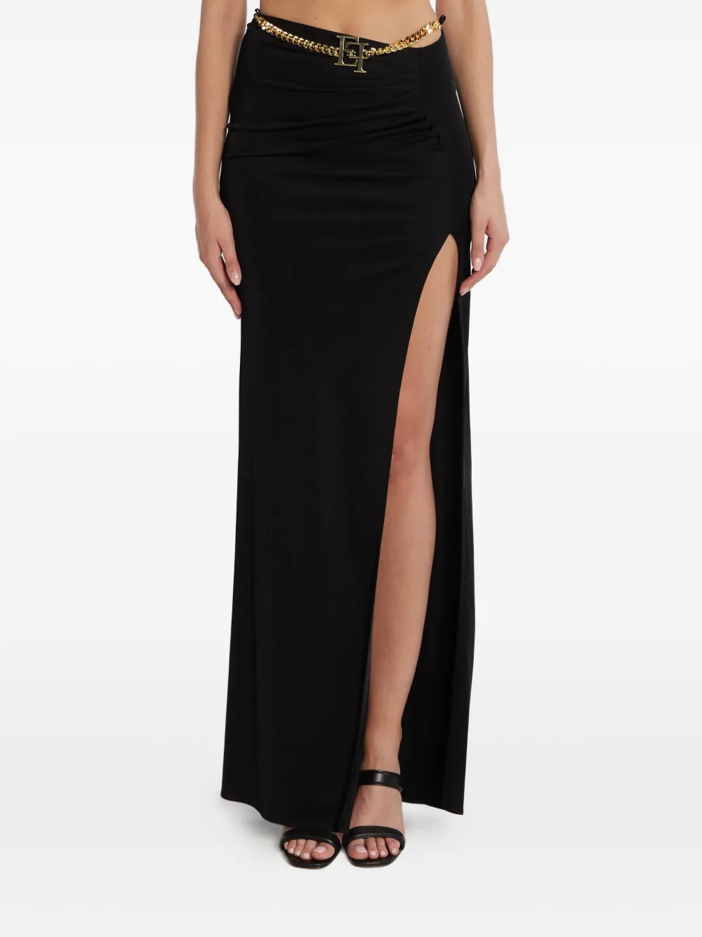 Elisabetta Franchi Chain-detail Maxi Skirt In Black