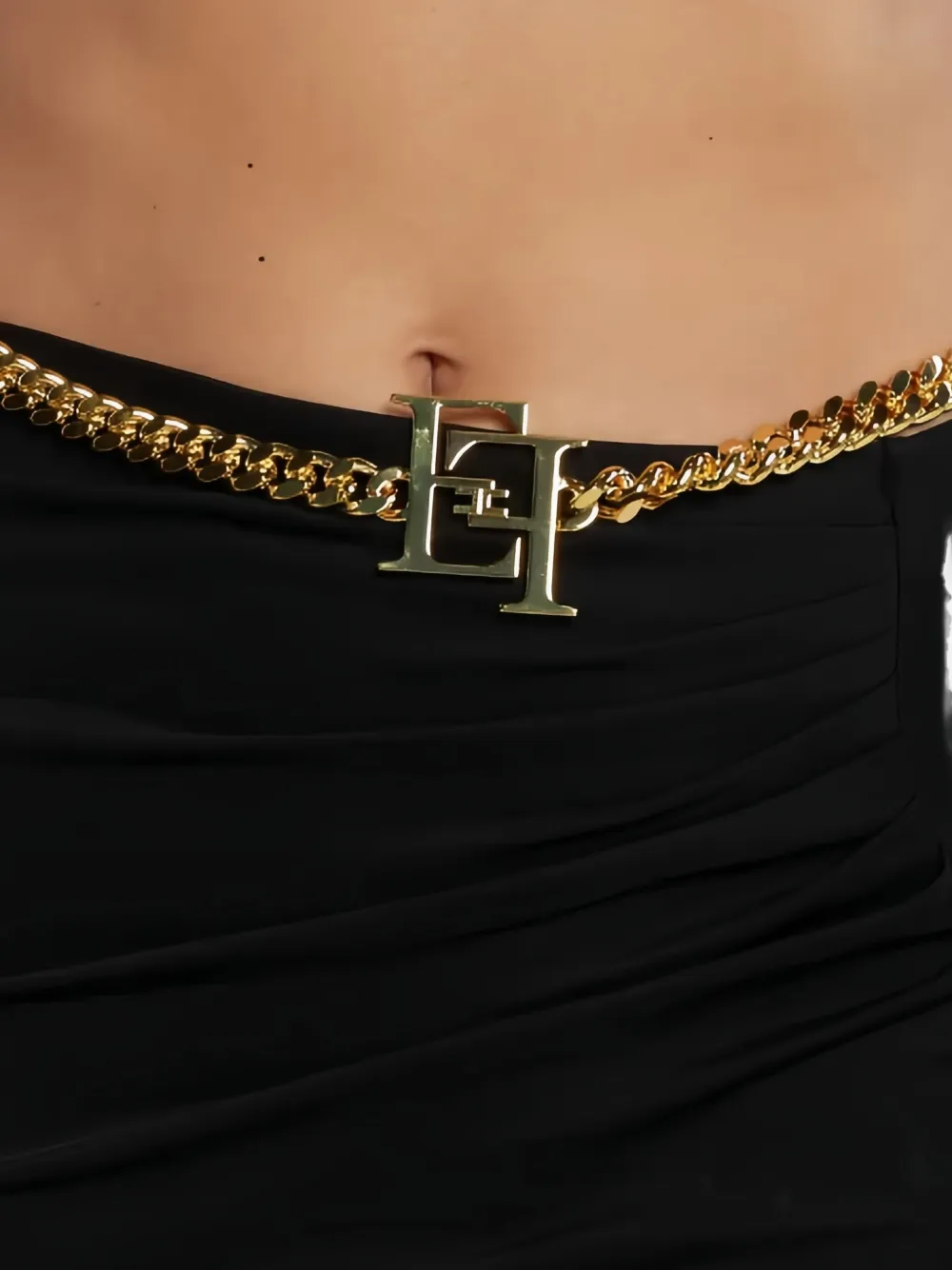 Elisabetta Franchi Chain-detail Maxi Skirt In Black