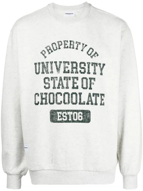 CHOCOOLATE logo-print mélange-effect sweatshirt