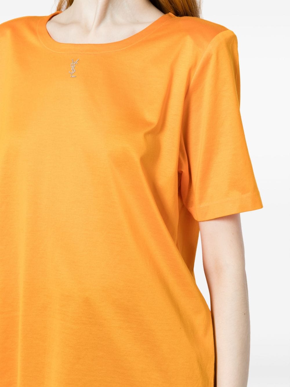 Pre-owned Saint Laurent 1990-2000s Logo-embellished Cotton T-shirt In Orange