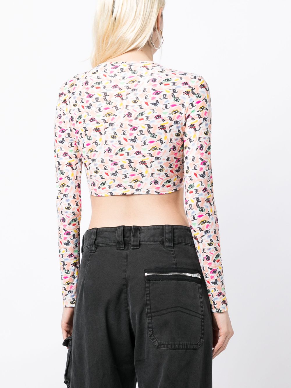 CHANEL 1995 shoe-print cropped T-shirt Women