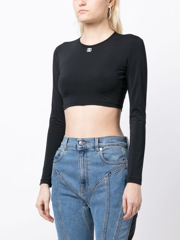 CHANEL Pre-Owned 1995 CC Cropped Top - Farfetch