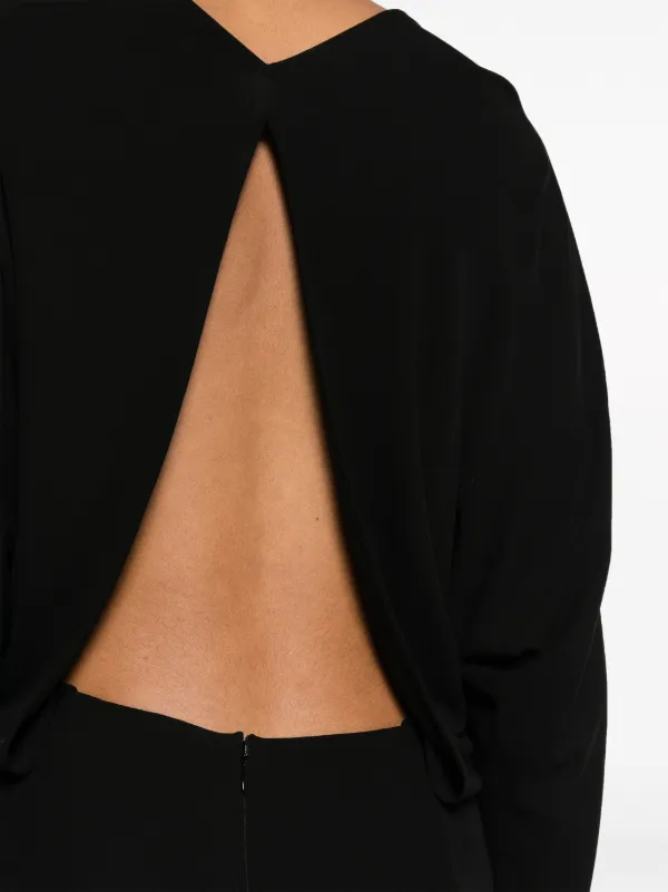 【送料&関税込】Khaite The Trina Long-sleeved Open-back Midi KHAITE The Trina open-back Midi Dress | Black | FARFETCH