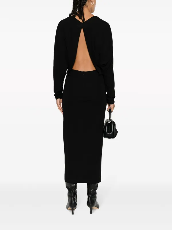 【送料&関税込】Khaite The Trina Long-sleeved Open-back Midi Khaite Khaite The Trina Long-Sleeved Open-Back Midi Dress