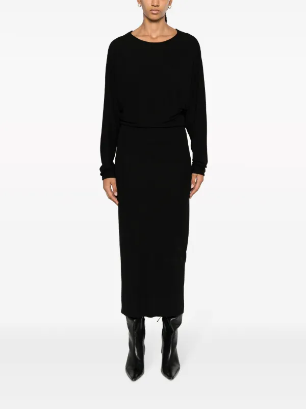 KHAITE The Trina open-back Midi Dress | Black | FARFETCH HK