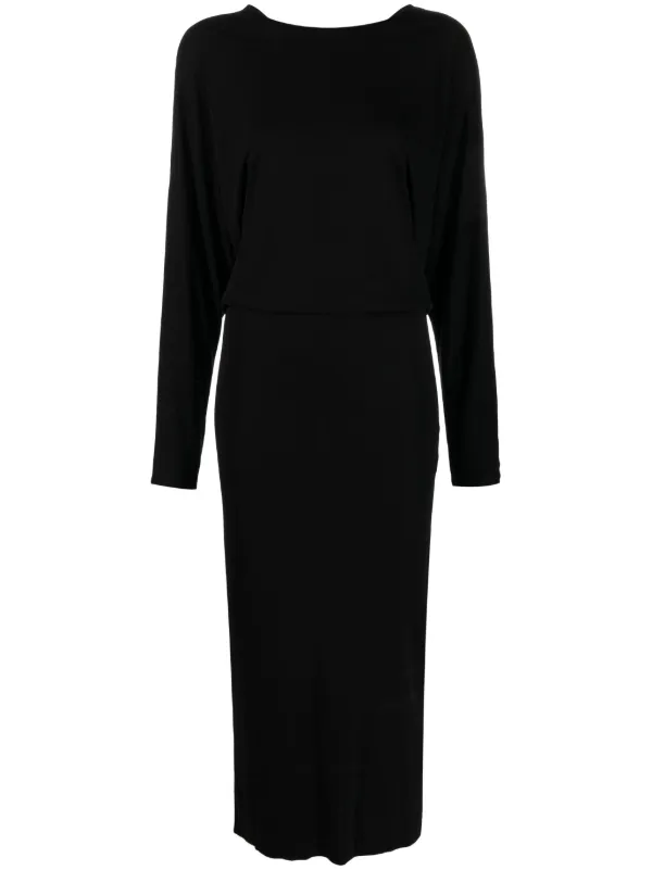 Khaite The Trina Open-back Midi Dress in Black