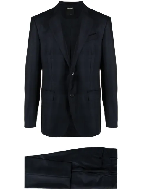 Zegna single-breasted checked wool suit