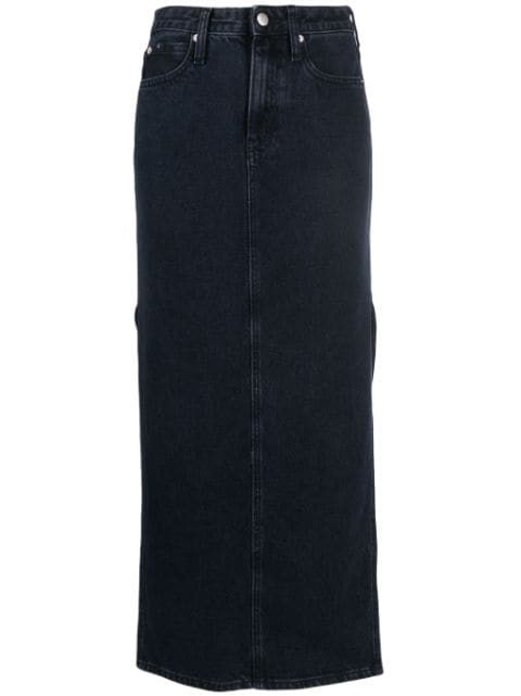 Calvin Klein Jeans side-slits full-lenth denim skirt