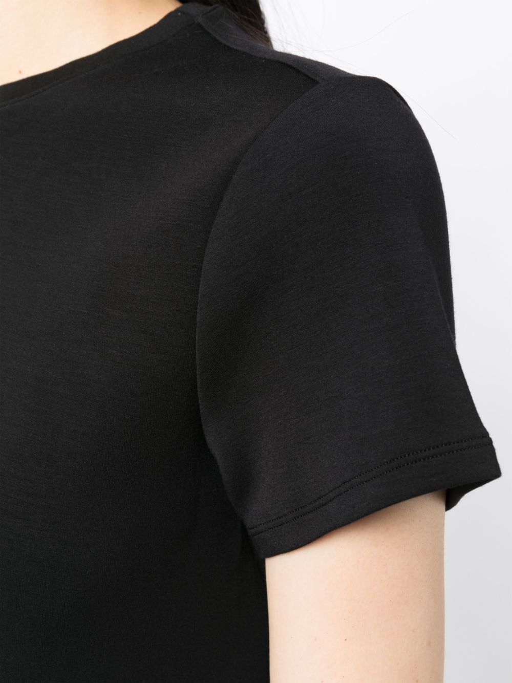 Shop Spanx Airessentials Cap-sleeved T-shirt In Black