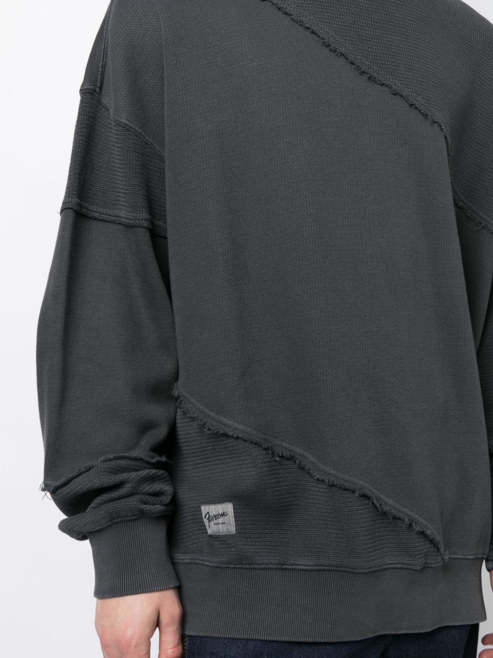Shop Five Cm Embroidered Patchwork Sweatshirt In Grey