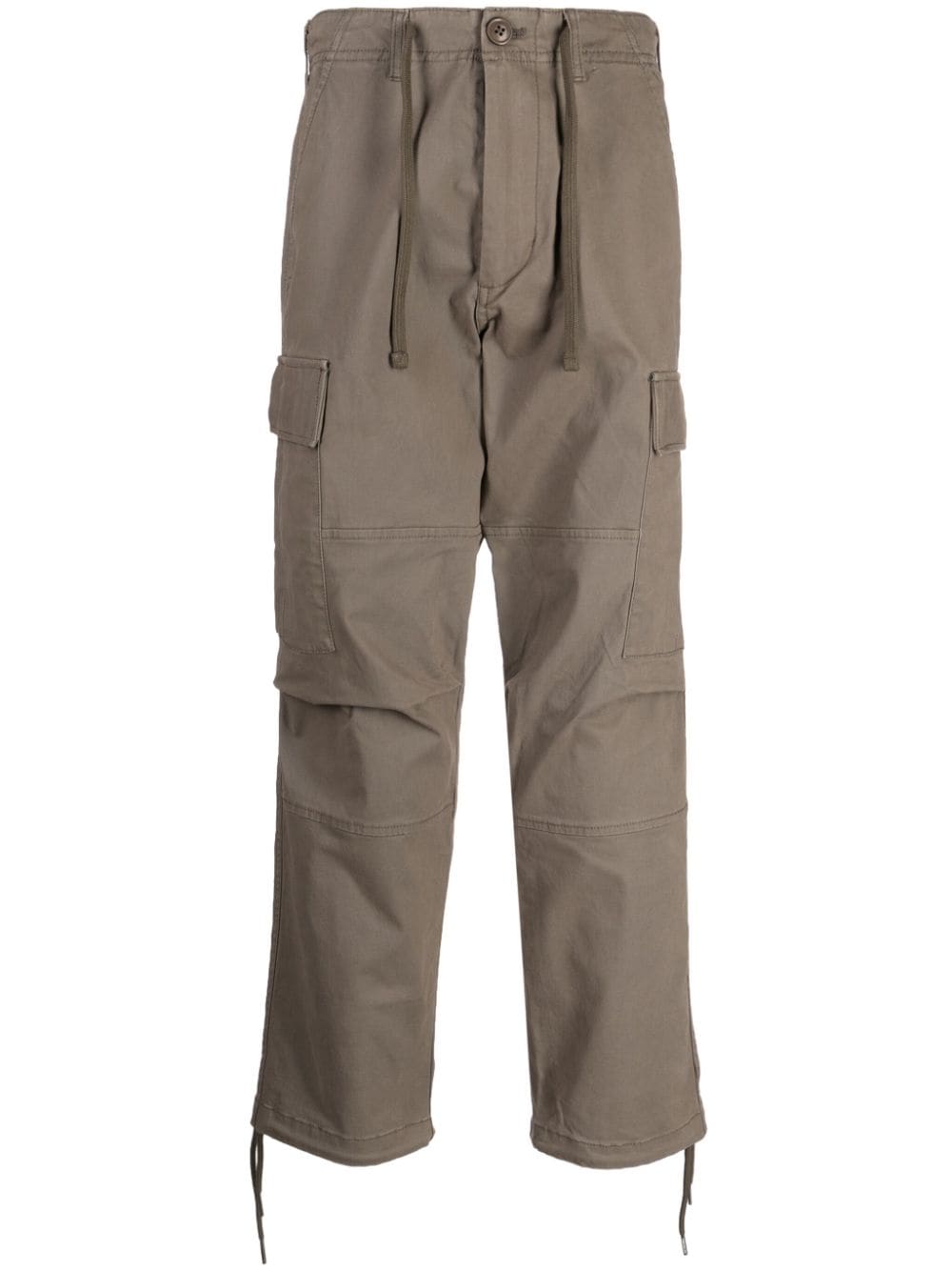 Chocoolate Logo-patch Drawstring Cargo Trousers In Brown