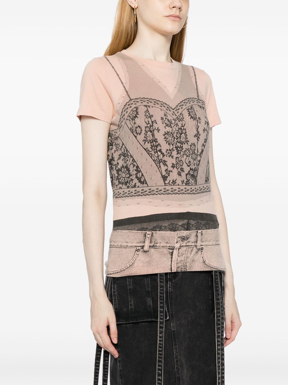 Christian Dior 2006 trompe l'oeil-print cotton T-shirt Women