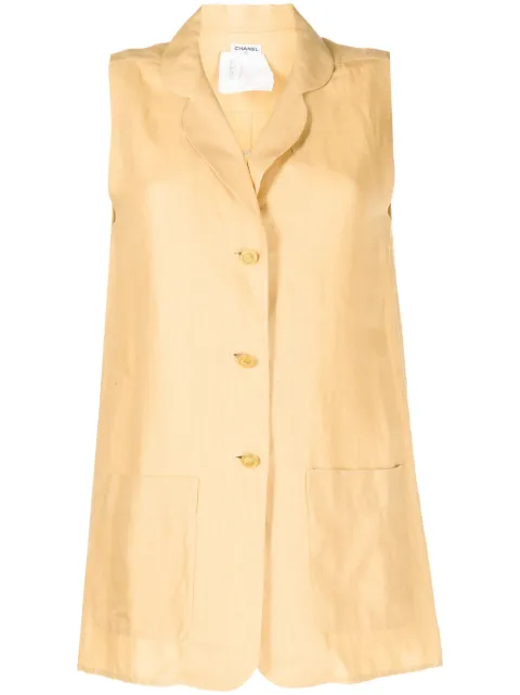 CHANEL Pre-Owned 1990-2000s button-front linen waistcoat
