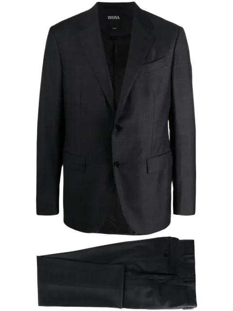 Zegna plaid-check single-breasted suit