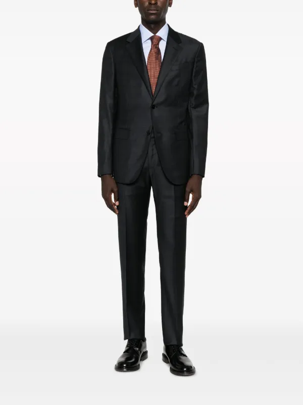 Zegna チェック シングルスーツ | ブルー | FARFETCH JP