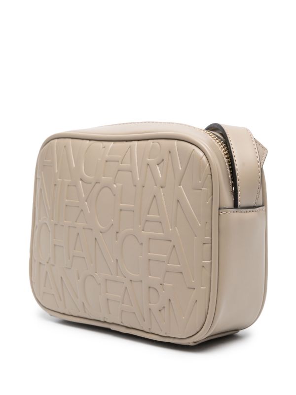 Armani Exchange embossed-logo faux-leather Crossbody Bag - Farfetch