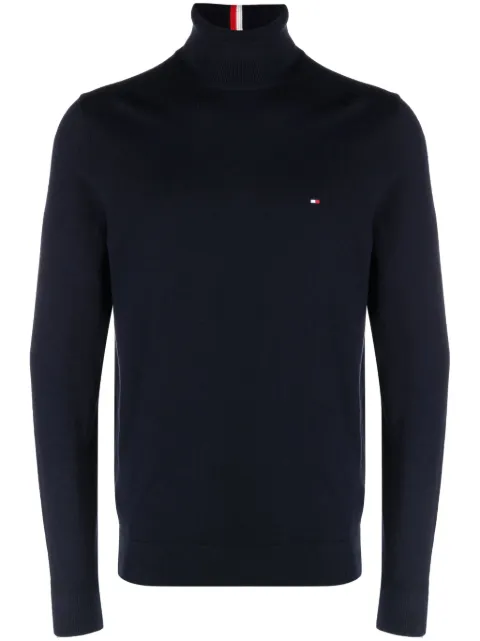 Tommy Hilfiger كنزة برقبة مطوية وتطريز شعار الماركة وعلم