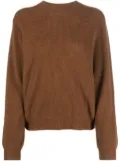 Tommy Hilfiger logo-embroidered ribbed jumper - Brown