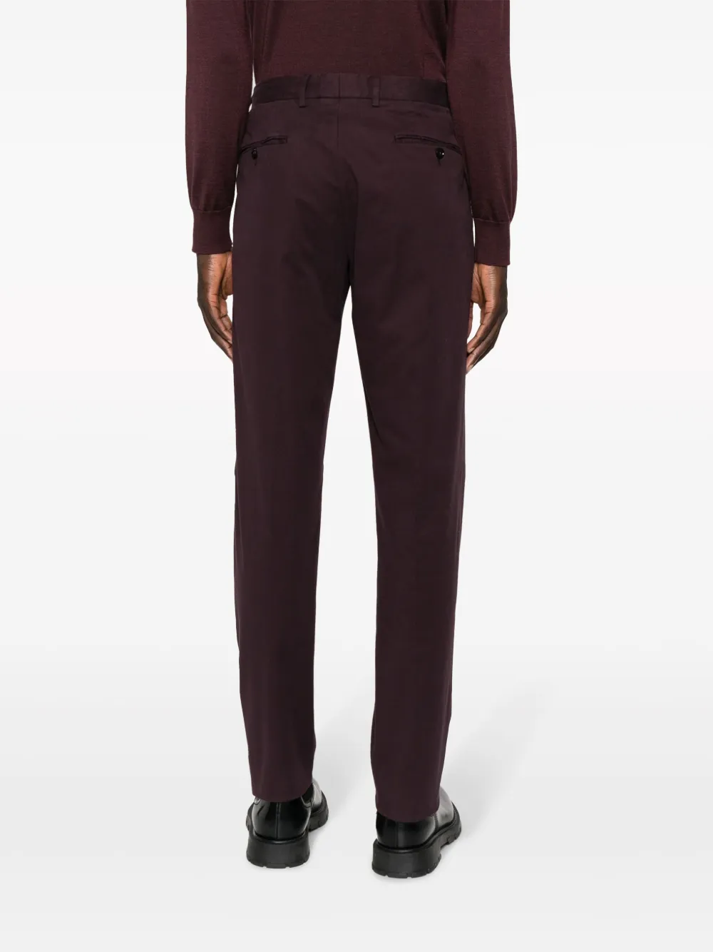 Shop Zegna Mid-rise Straight-leg Chinos In Violett