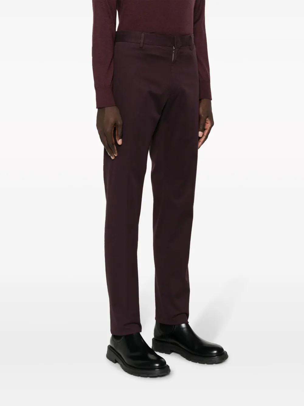 Shop Zegna Mid-rise Straight-leg Chinos In Violett