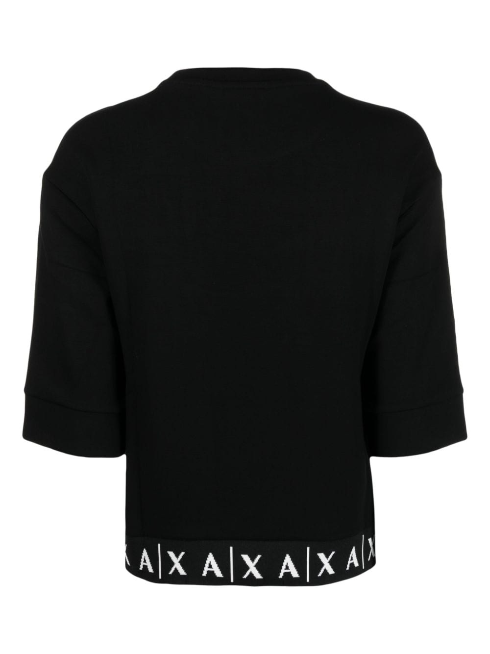 Armani Exchange logo-tape half-sleeved T-Shirt - Zwart