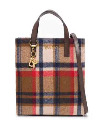 BAPY BY *A BATHING APE® logo-plaque check-pattern Tote Bag | Brown ...