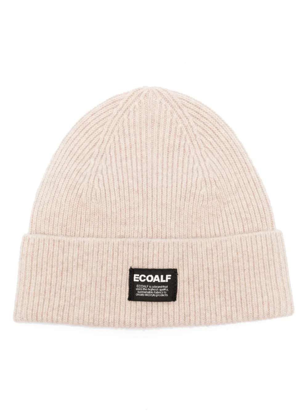 Ecoalf Ribgebreide muts Beige