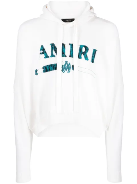 AMIRI logo-embroidered hooded jumper