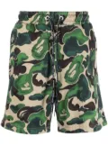 A BATHING APE® Art Camo-print track shorts - Green