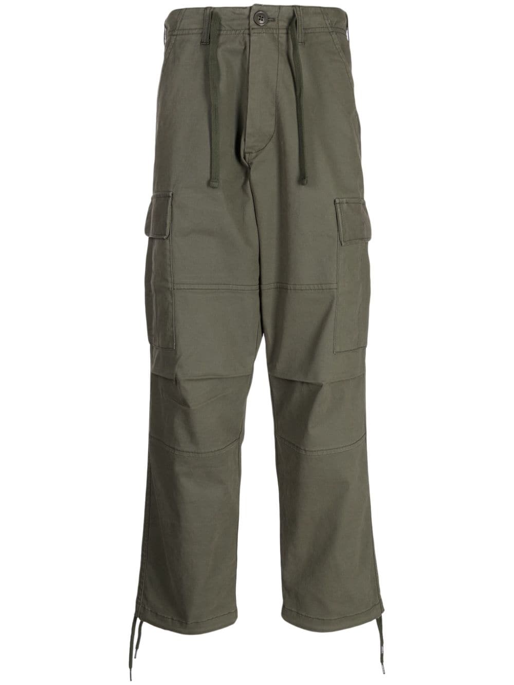 Chocoolate Logo-patch Drawstring Cargo Trousers In Green