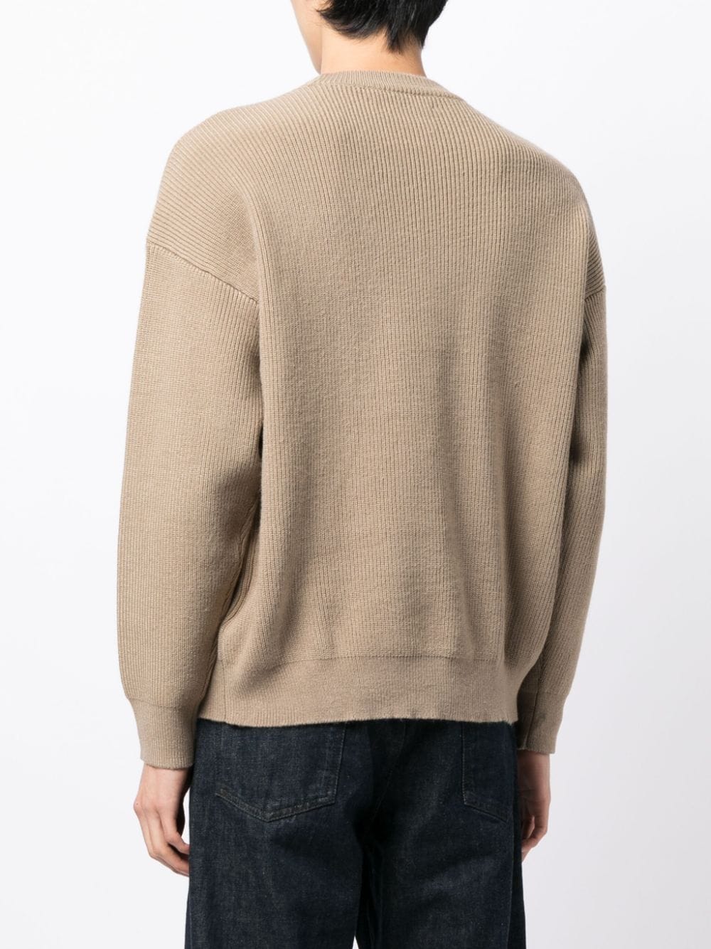 Shop Chocoolate Logo-patch Ribbed Jumper In Brown