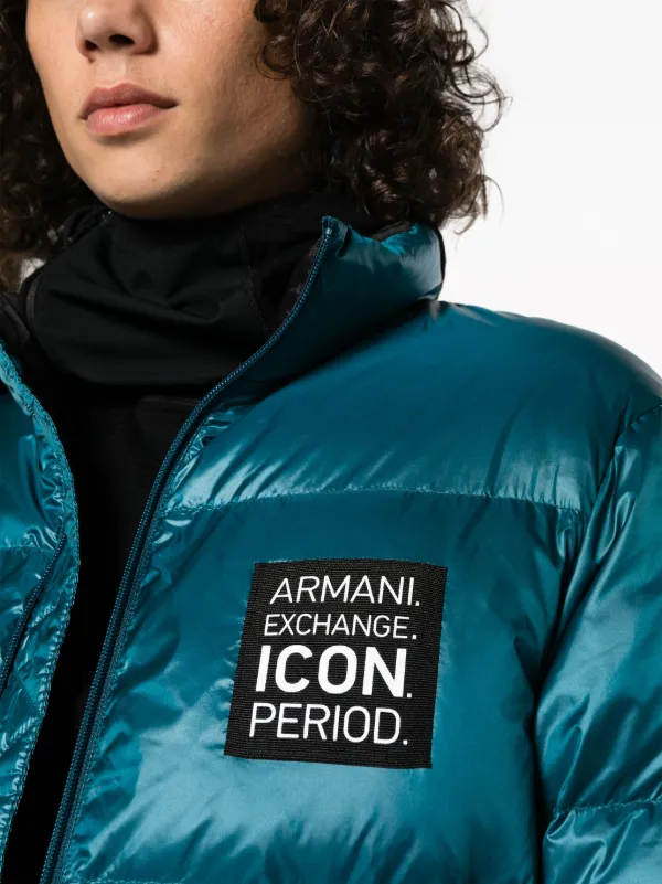 Armani exchange down on sale padded jacket with hood