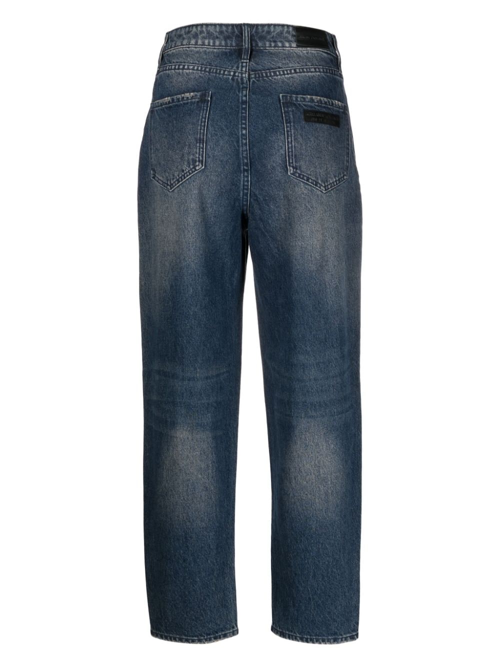 Shop Armani Exchange Distressed-effect Straight-leg Jeans In Blue
