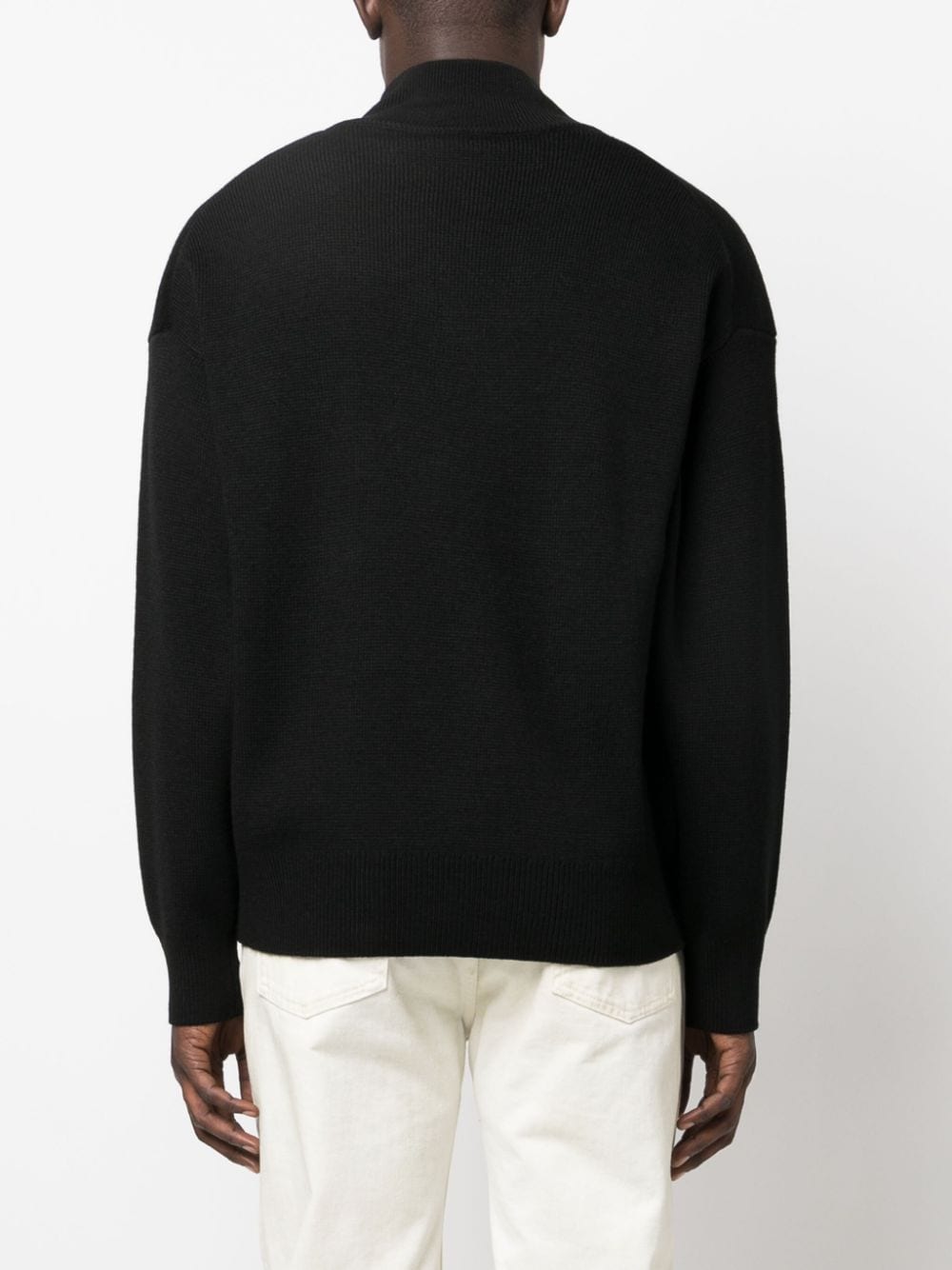 Shop Hugo Logo-jacquard Zip-up Jumper In Black