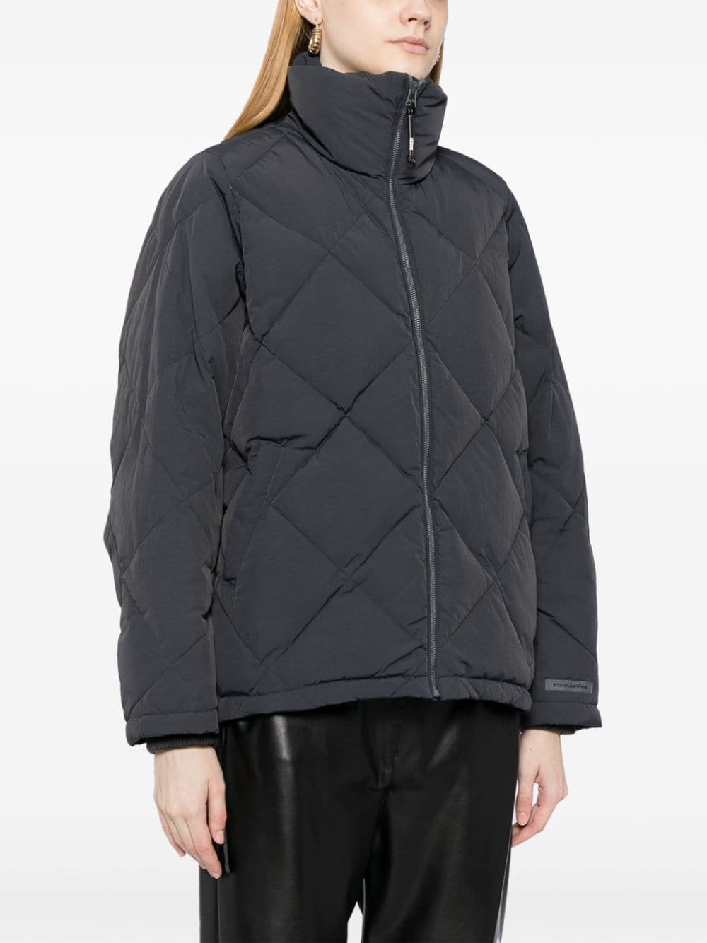 Shop Izzue Diamond-quilted Padded Jacket In Black