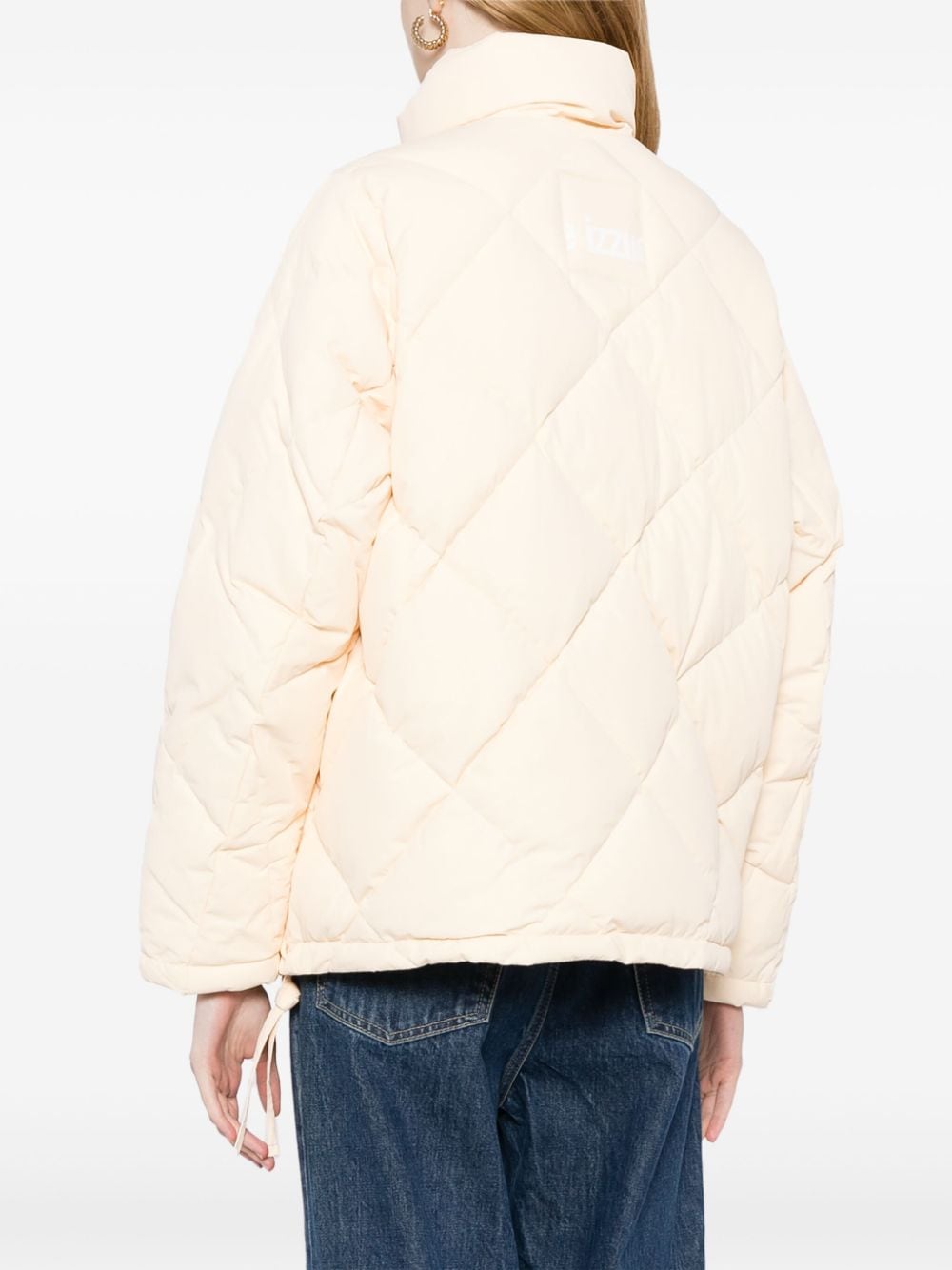 Shop Izzue Diamond-quilted Padded Jacket In Neutrals