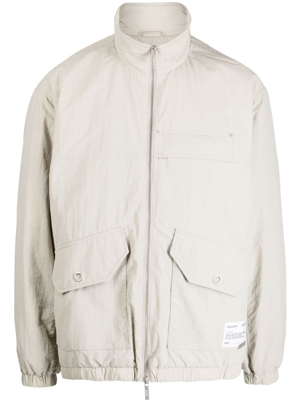 Image 1 of izzue logo-patch crinkled bomber jacket