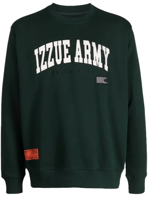 izzue College logo-appliqué cotton sweatshirt